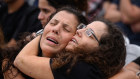 Family members and friends in Tel Aviv mourn an Israeli soldier killed in Lebanon. 