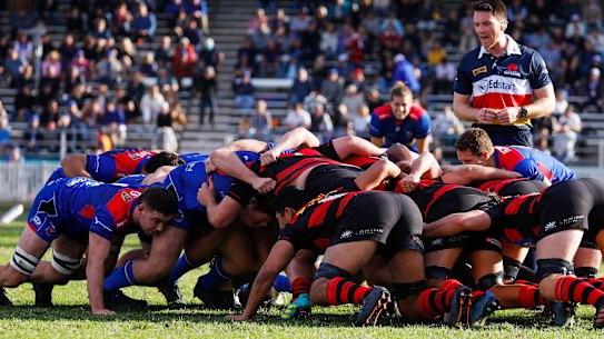 Manly during their Shute Shield clash with Norths earlier this year. 