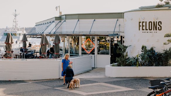 Felons Brewing Co. sits right on Manly Wharf. 