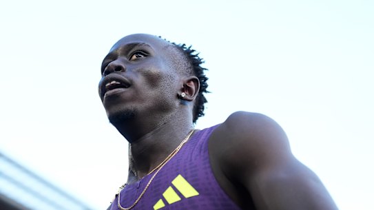 Gout Gout finishes sixth in the men’s 200m final in Oslo. 