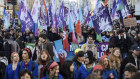 Protesters on the streets of Paris  against pension reform earlier this month.