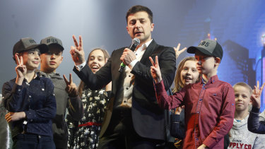 Volodymyr Zelensky hosts a comedy show in Brovary, Ukraine, two days before the presidential poll.