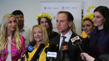 Federal Health Minister Greg Hunt at the launch of the the National Action Plan for Endometriosis last year.