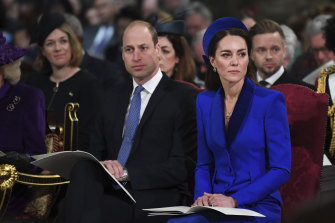 Prince William and Catherine, Duchess of Cambridge, at the Commonwealth Day service.