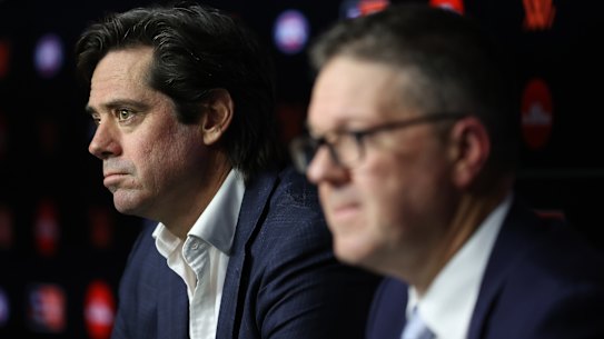 AFL chief executive Gillon McLachlan and AFL Players Association boss Paul Marsh.