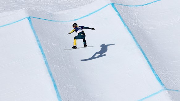 Jarryd Hughes trains at the Livigno Snow Park last week.