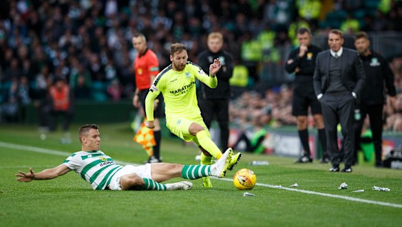 Martin Boyle in action for Hibs against Celtic’s Filip Bdenkovic.