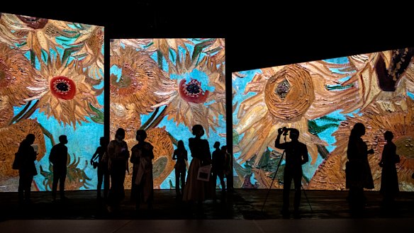 Going Dutch: Visitors take in the multisensory exhibition.