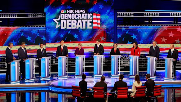 The debating field on the first of two Democrat debating nights for the 2020 presidential nomination.