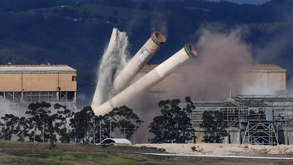 The demolition of the Hazelwood coal-fired power plant in May 2020, three years after it closed.