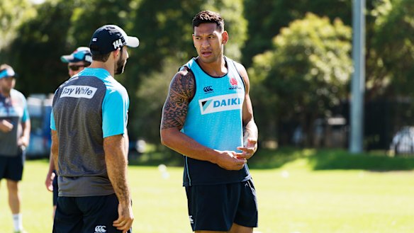 Back: Israel Folau will line-up in the No.15 jersey for the Waratahs against the Blues on Saturday. 