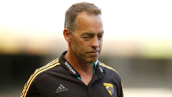 Game over: Hawks coach Alastair Clarkson.