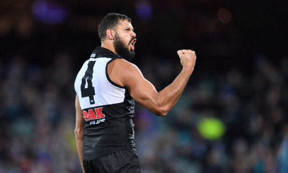 Port Adelaide's Patrick Ryder last week: players like Thursday night footy.