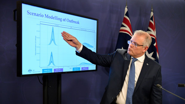 Prime Minister Scott Morrison at a media conference on Sunday.