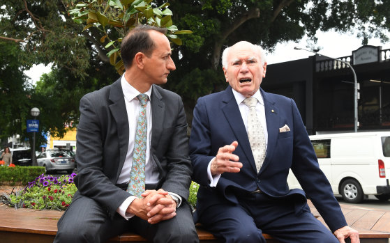 John Howard with Dave Sharma, Liberal candidate for Wentworth.