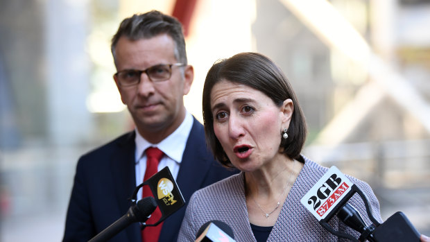 NSW Premier Gladys Berejiklian and Transport Minister Andrew Constance announce free travel on the Northwest Metro this Sunday. 