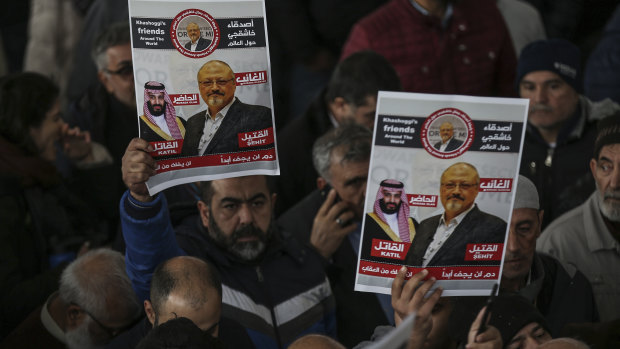 Funeral prayers in absentia for Saudi writer Jamal Khashoggi in Istanbul on Friday.
