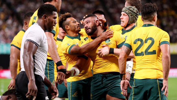 Latu scored two tries for the Wallabies at the 2019 Rugby World Cup.