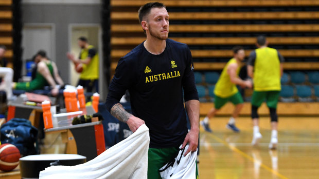 Mitch Creek at a Boomers squad training session earlier this week.