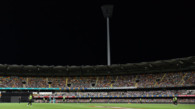 Spectators used their mobile phone camera lights to brighten the playing field after the stadium's floodlight went out.