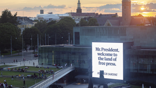 The Finnish media group Helsingin Sanomat took out advertising ahead of the Trump-Putin summit in Helsinki to make a point.