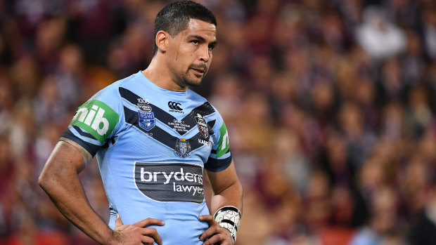Tough outing: Cody Walker did not enjoy the Origin debut would have liked ... But it had nothing to do with not signing the national anthem.