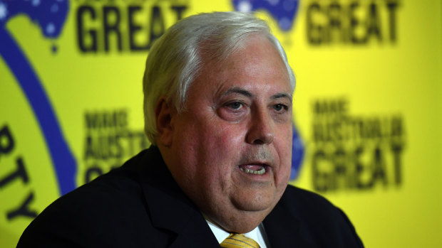 Clive Palmer on the campaign trail.
