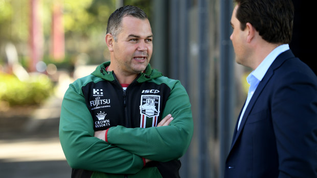 Going nowhere: Anthony Seibold will stay at South Sydney for another season.