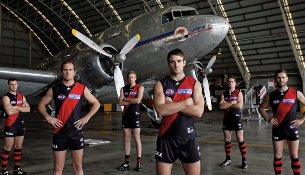 Ex-Essendon defender Andrew Welsh (second from left) will fill one of two open board spots at the Bombers.