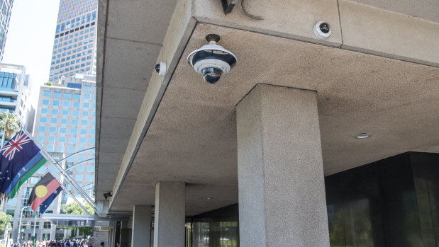 A CCTV camera in Melbourne’s CBD.