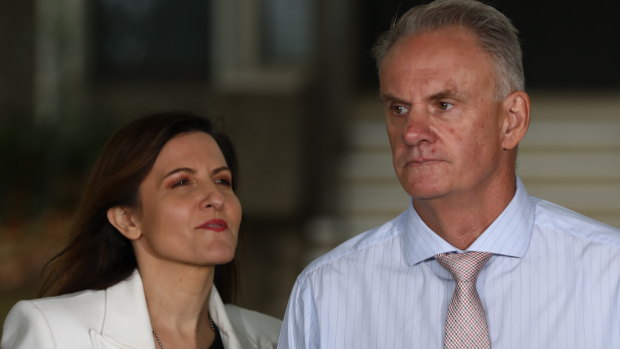 One Nation’s NSW leader Mark Latham and the party’s upper house candidate, former Labor MP Tania Mihailuk.