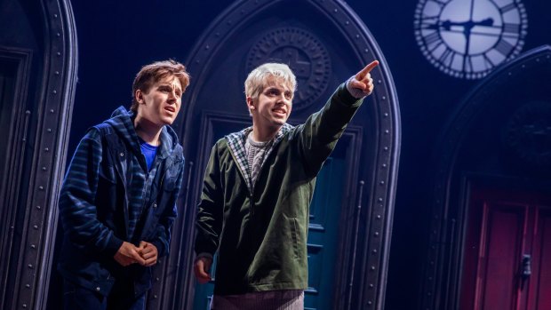 Sean Rees-Wemyss as Albus Potter and William McKenna as Scorpius Malfoy.