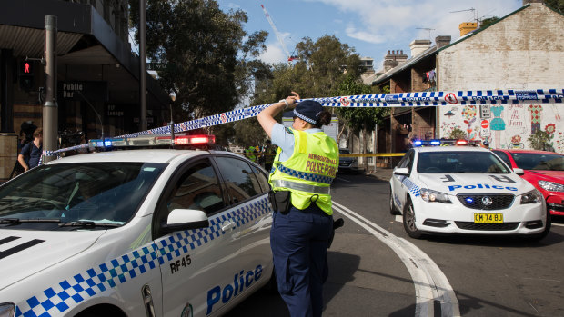 Police respond to a car crash with pedestrians hit in Redfern. 