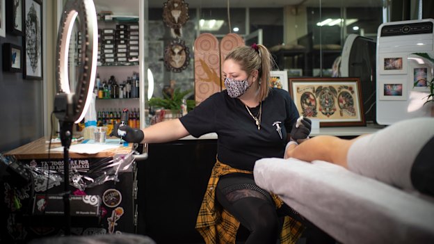 Tattoo artist from Parra Ink, Taleah Russell.