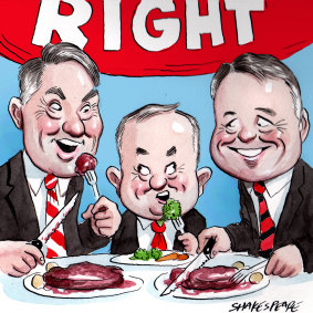 All Right on the night:  Richard Marles Anthony Albanese and Joel Fitzgibbon