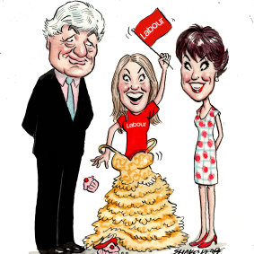 Geoffrey Robertson, Georgie Robertson and Kathy Lette.