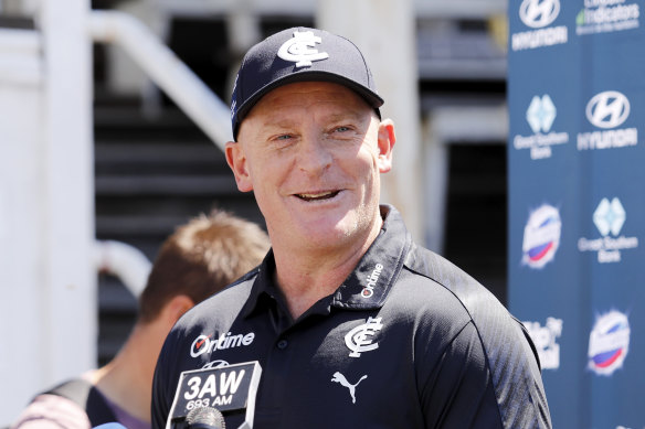 “We weren’t good enough to make it,” Carlton coach Michael Voss said on Monday about last season.  