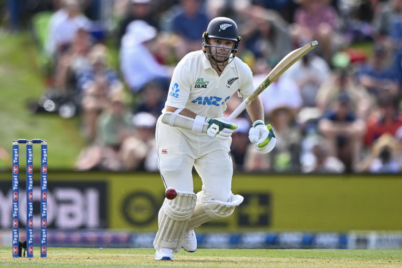 Tom Latham has been batting soundly if slowly with Kane Williamson.
