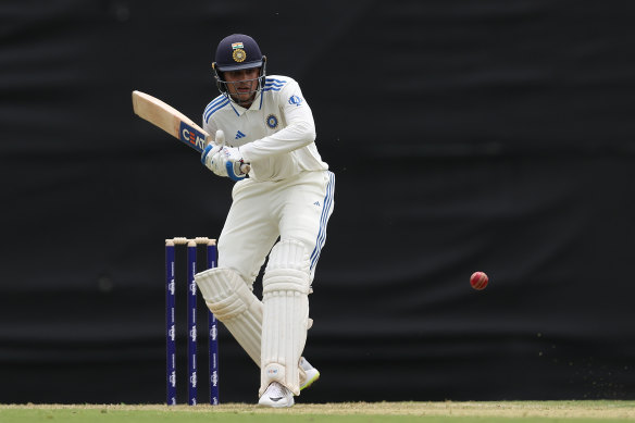 Shubman Gill of India bats during an internal practice match between India and India A at the WACA. 