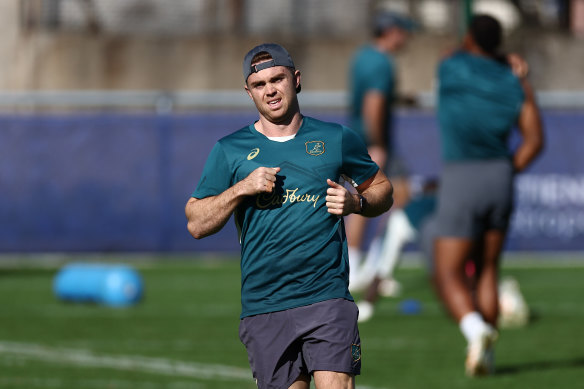 Andrew Kellaway at Wallabies training this week ahead of the side’s match against Portugal. 