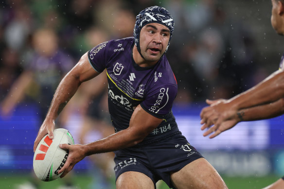 Storm halfback Jahrome Hughes.