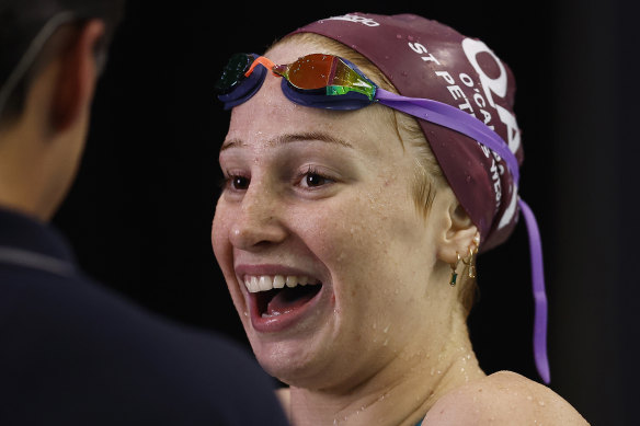 Mollie O’Callaghan has been in sensational form at the Australian swimming trials in Melbourne this week. 