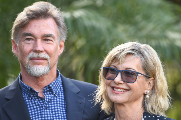 Oliver Newton-John, pictured with husband John Easterling,  championed wellness therapies and cancer treatment.