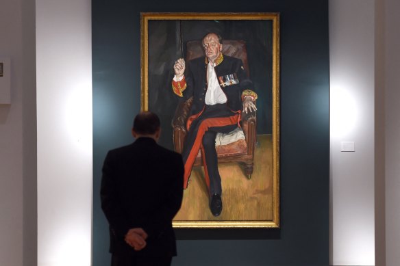 Lucian Freud’s 2003 painting of Parker Bowles, which the subject said made him look “rather red-faced and fat”.