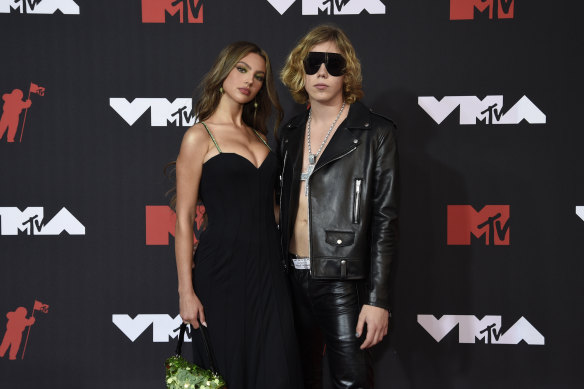 The Kid Laroi with girlfriend Katarina Deme at Monday’s MTV Video Music Awards in New York. 