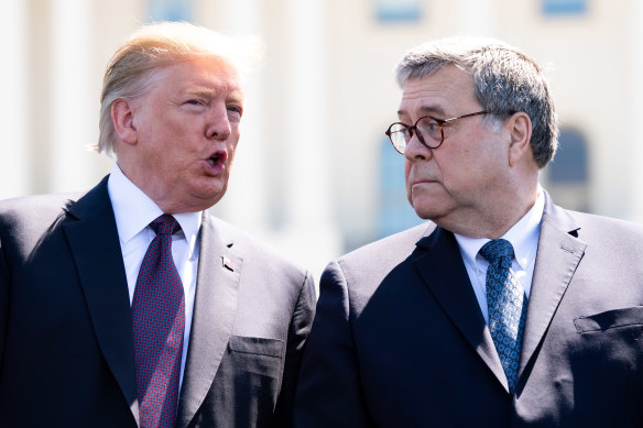 President Donald Trump and Attorney-General William Barr.
