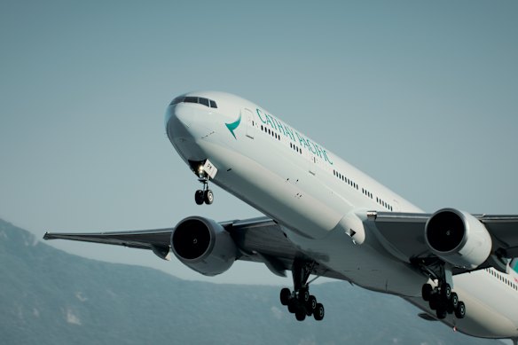 Cathay Pacific’s new Aria business class features on its Boeing 777-300ER planes out of Sydney and London.