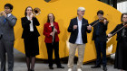 Musical lawyers (from left) Eric Beale, Maggie Laing, Rosalind Croucher, Thomas Jones, Jared Atherton and Hannah Duque.  