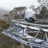 One of the first riders on the new $9 million Thredbo Alpine Coaster.
