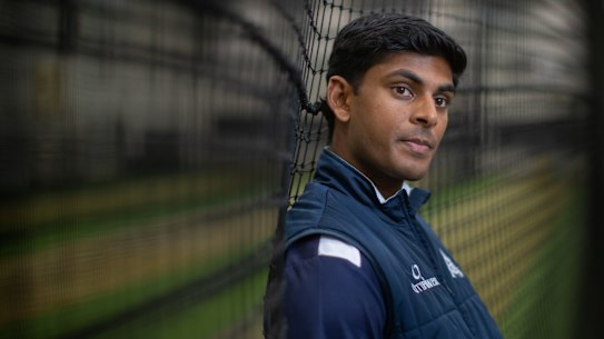 Ash Chandrasinghe on a white ball Wednesday at Junction Oval.